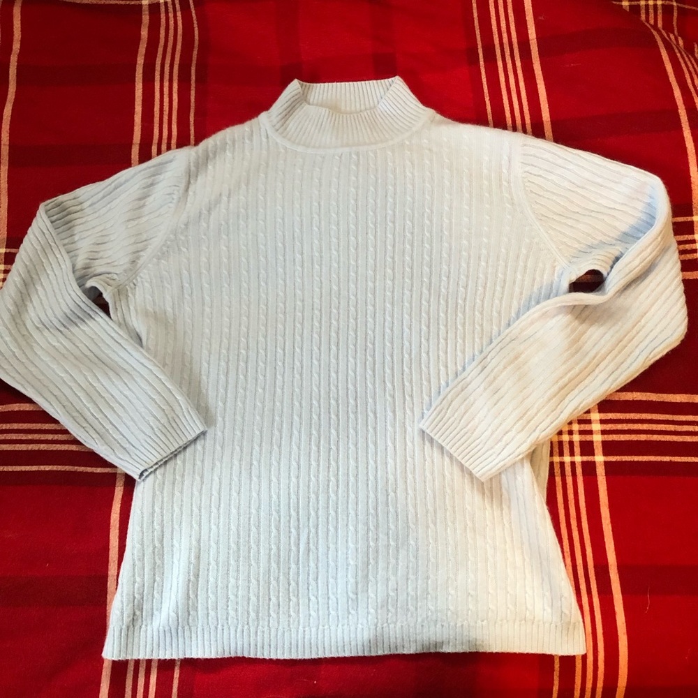 Light Blue Turtleneck Sweater Crystal Kole